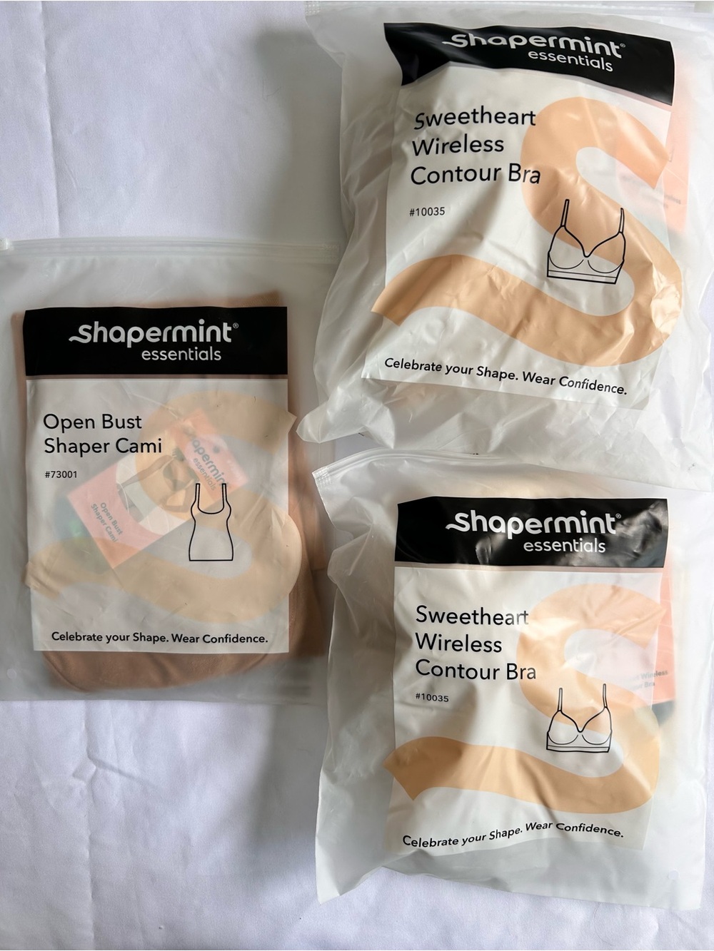 New 2 Shapermint Essentials Sweetheart Wireless Contour
Bra Size L chai + cami